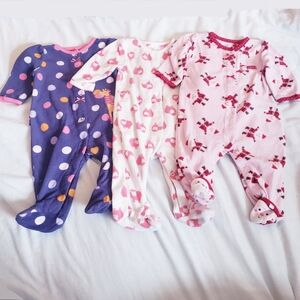 6 Month Girls Assorted Fleece Sleepers